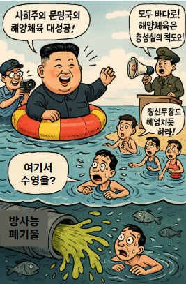 방사능 오염수와 해양 체육 기사 이미지