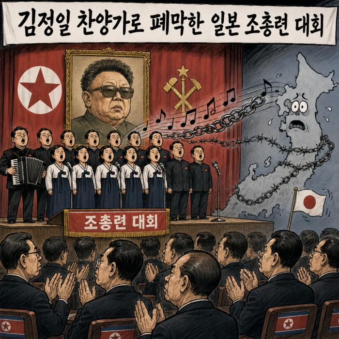 도쿄에서 울려 퍼진 김정일 찬가