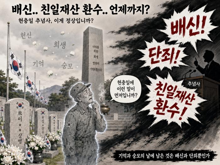 이게 현충일 추념사 맞습니까?!