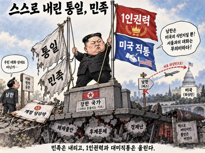 통일의 깃발을 내리고, 워싱턴으로..