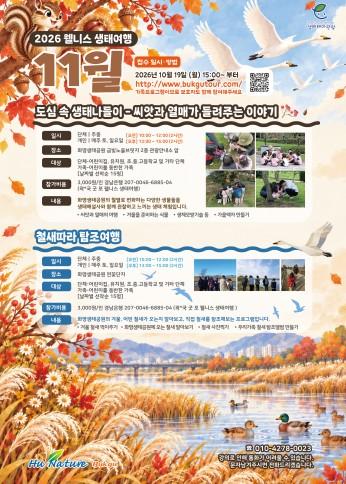 부산 북구, 생태 감성 가득한 ‘철새따라 탐조여행’ 11월 선보인다!